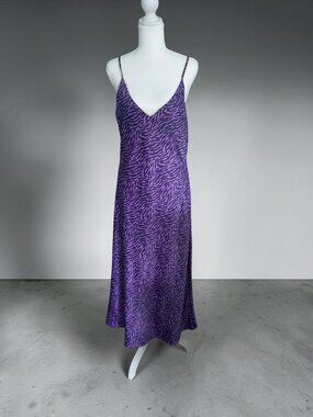 ENA PELLY Purple Silky Maxi Slip Dress Size AUS 12 / US 8